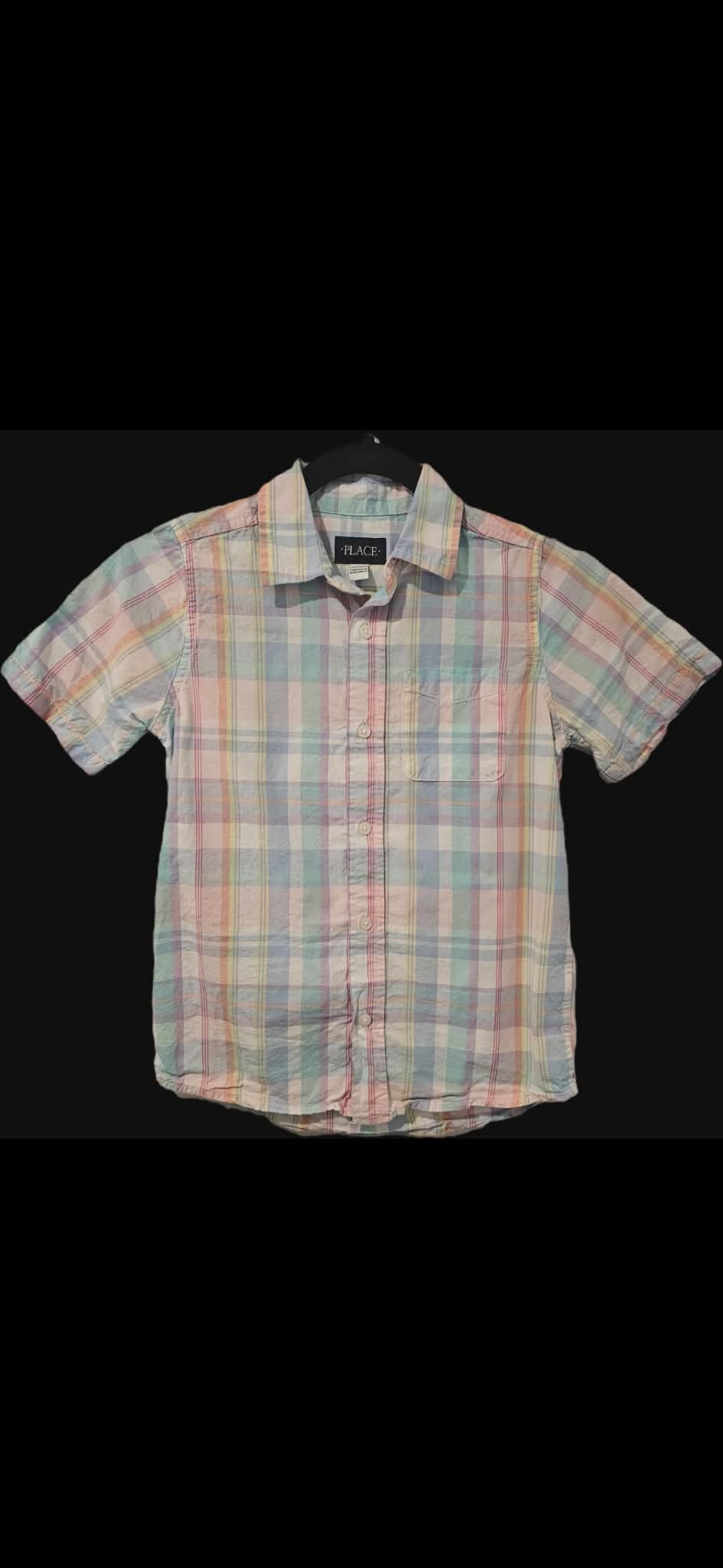Children's Place Pink Blue Button Up Dress Shirt