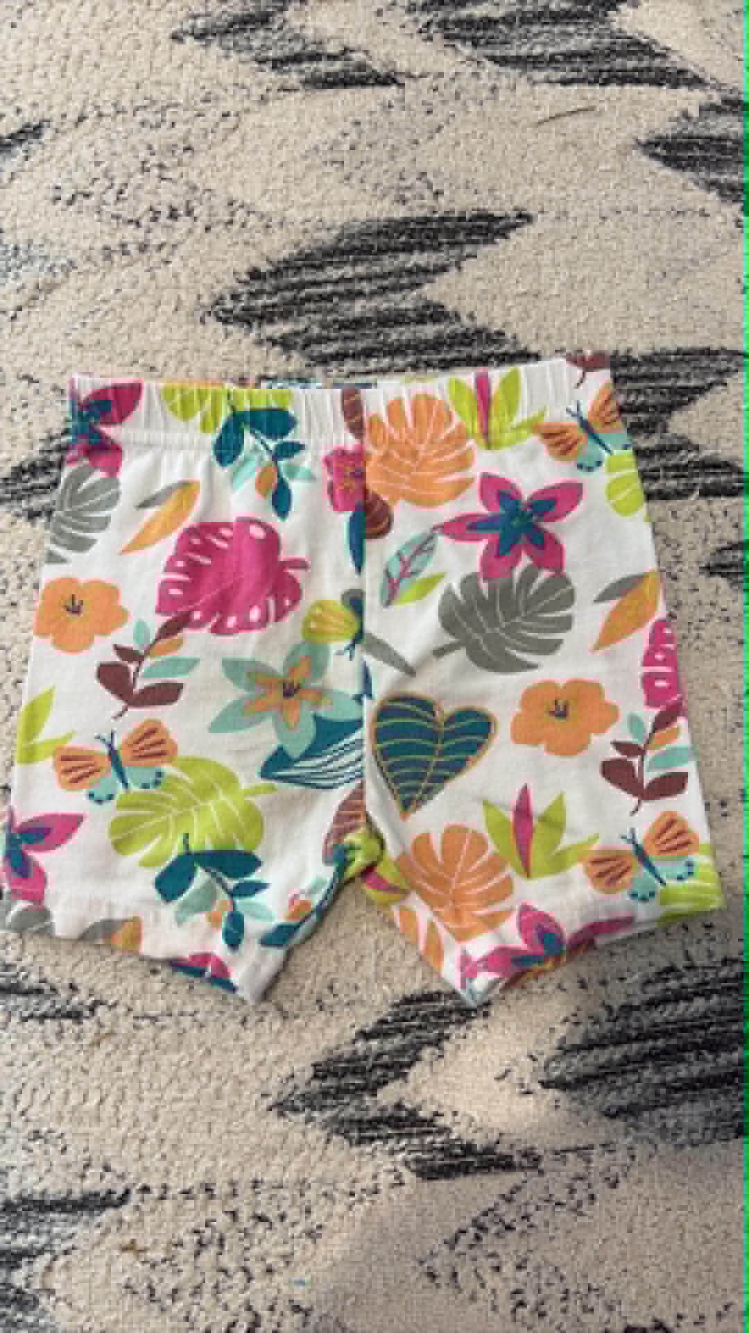 George White Flower Butterfly Shorts