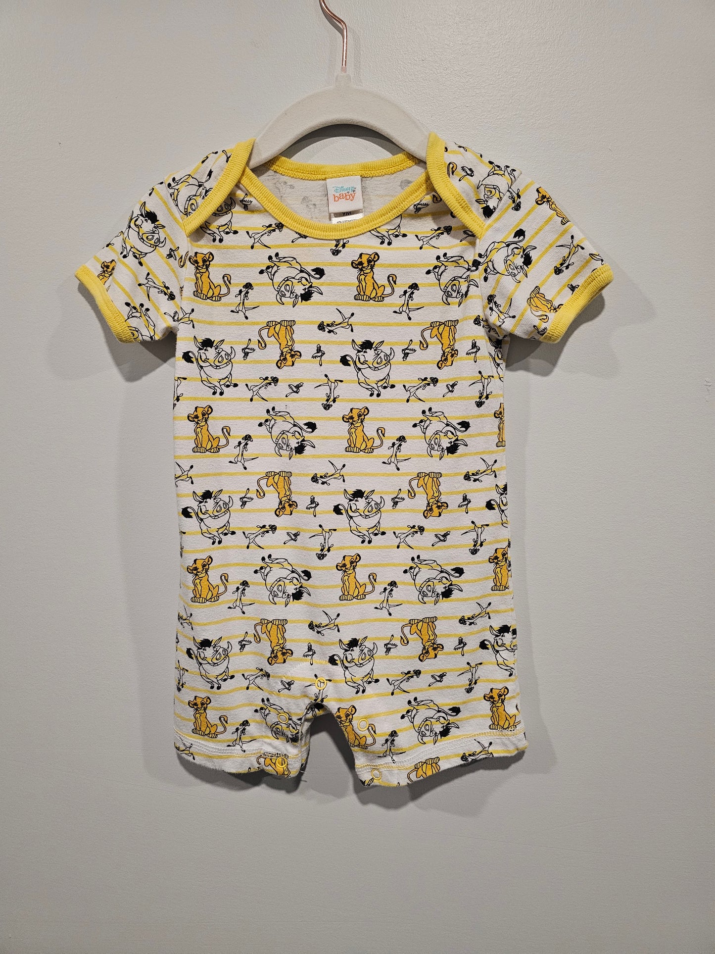 Disney baby lion king romper yellow 9m