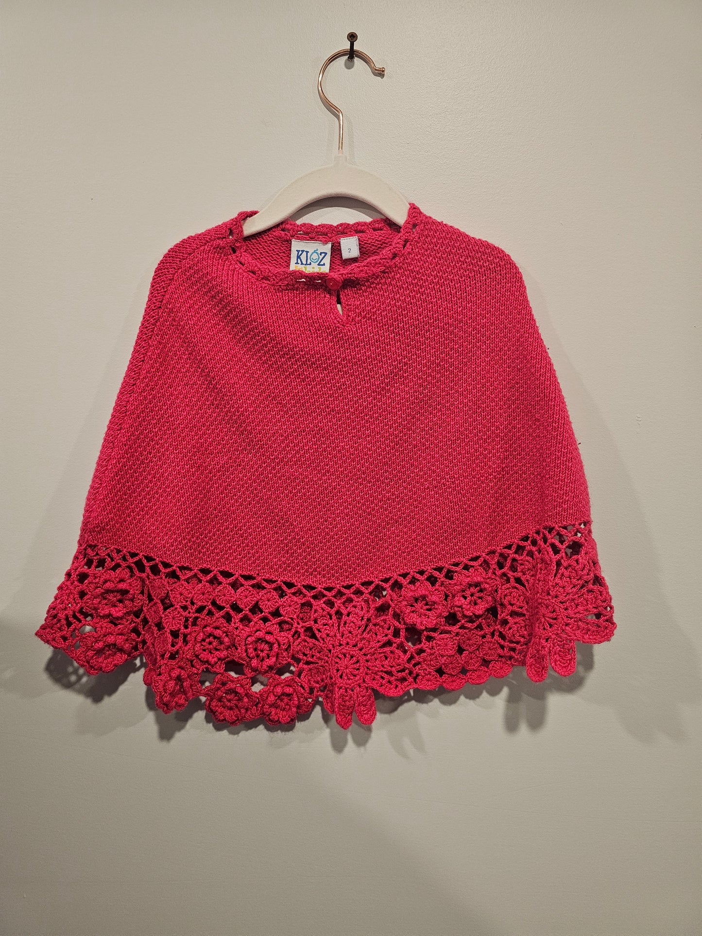 Loz for Kids Size 2T Poncho Pink
