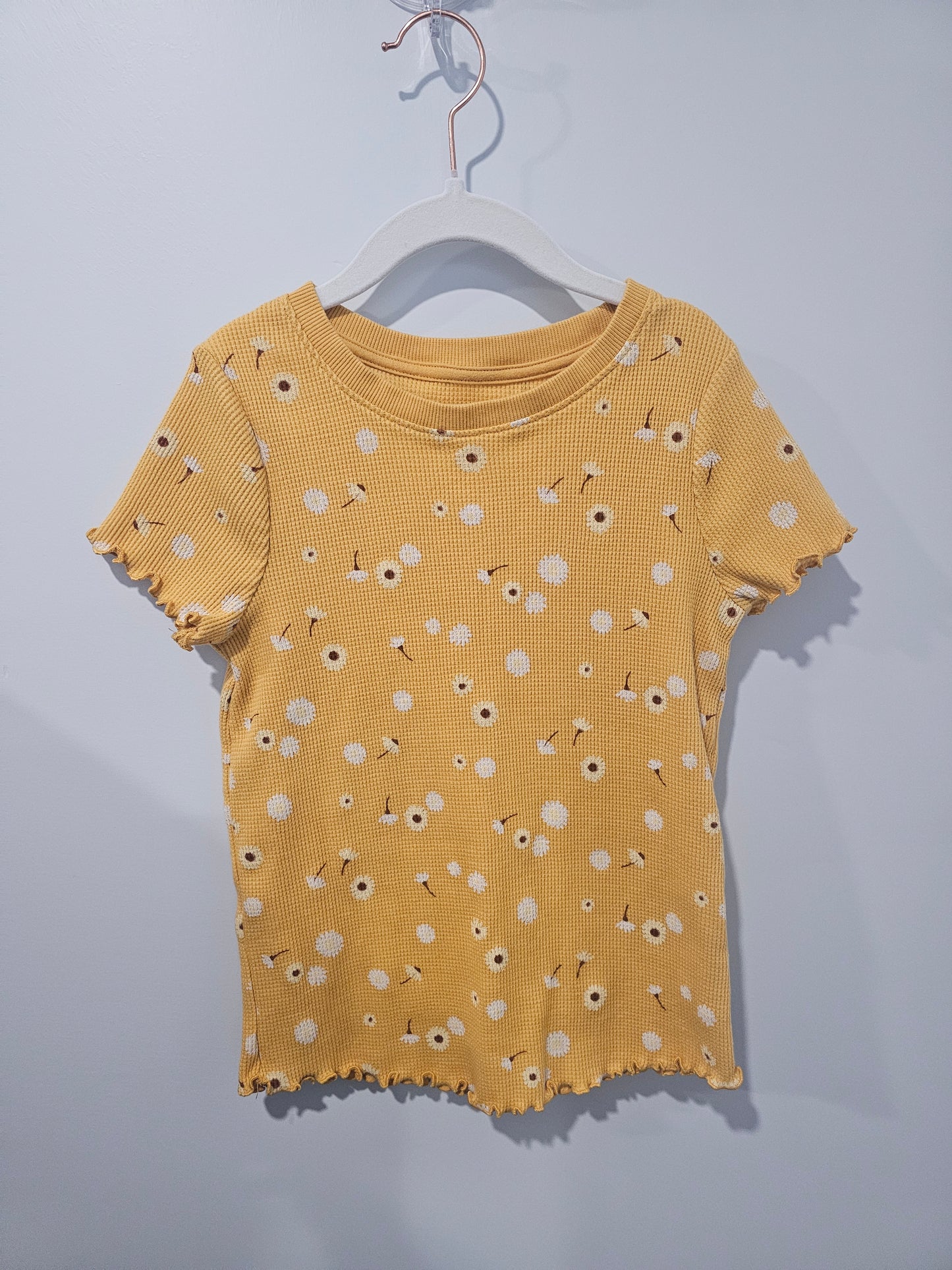 Cat & Jack Yellow with Flowers T Shirt 7/8