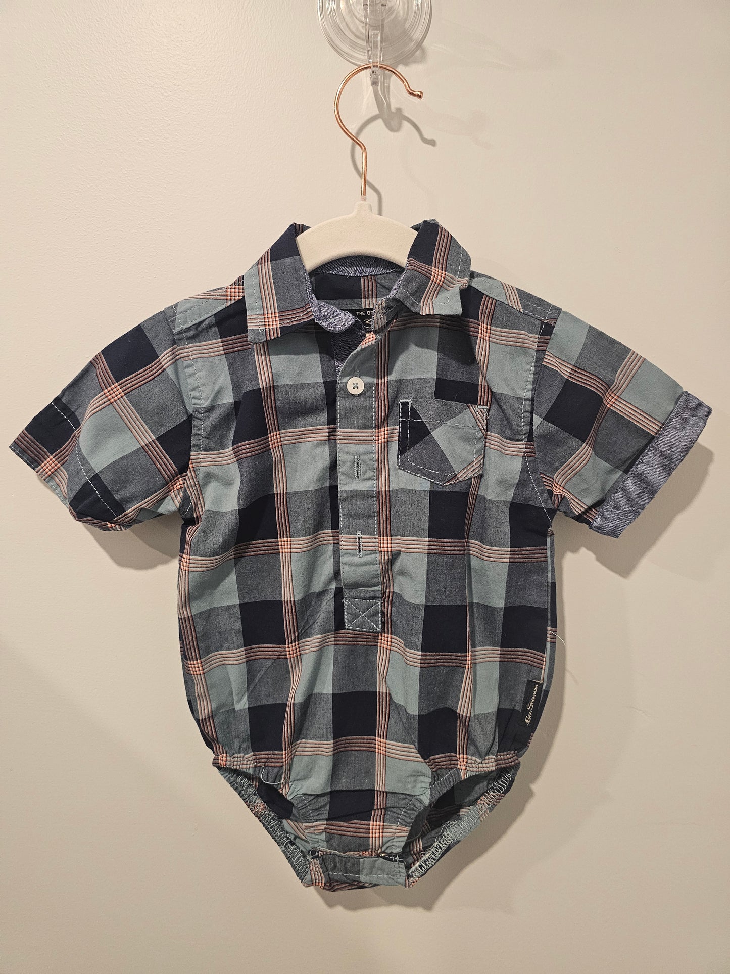 Ben Sherman Dress Shirt Onesie 6-9m