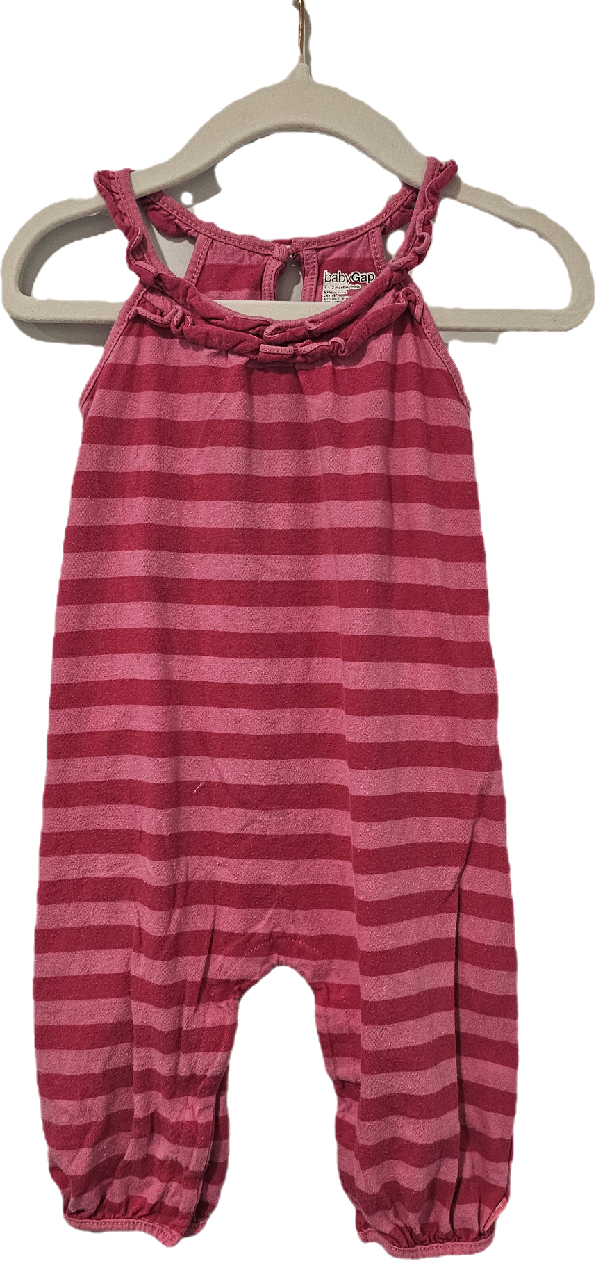 Baby Gap Striped Romper Pink 6-12m