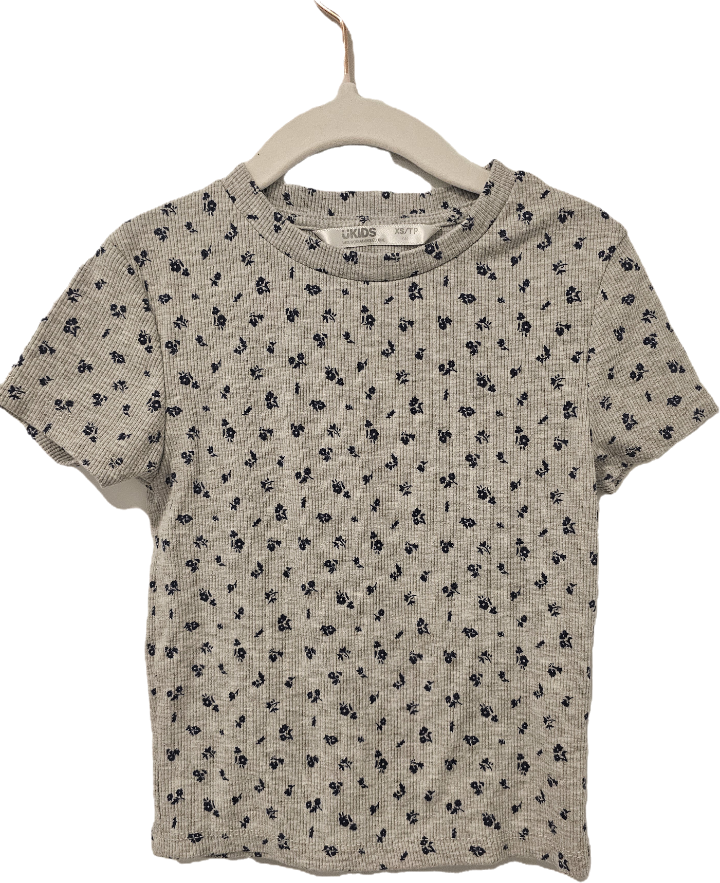 Ukids T shirt Grey Flowers Size 6