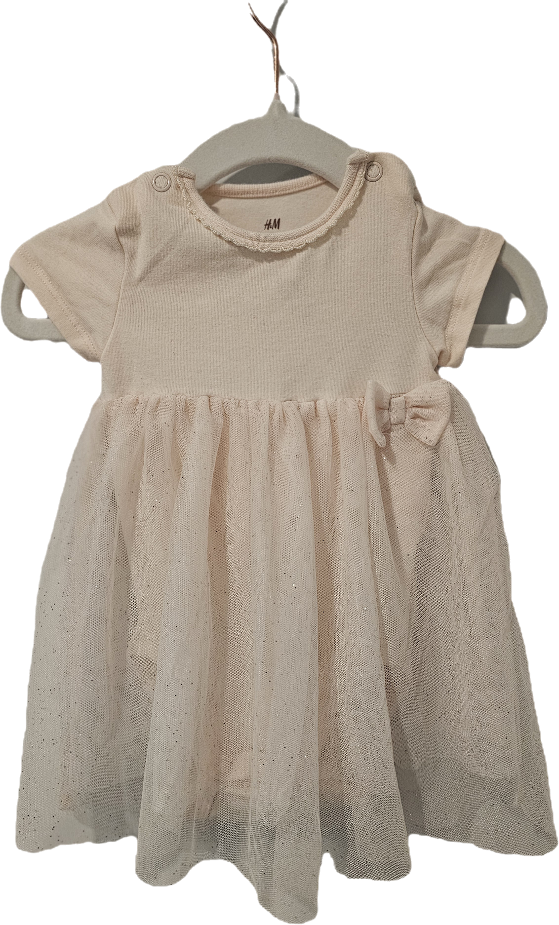 H&M Pink Sparkly Dress with Onesie 3m