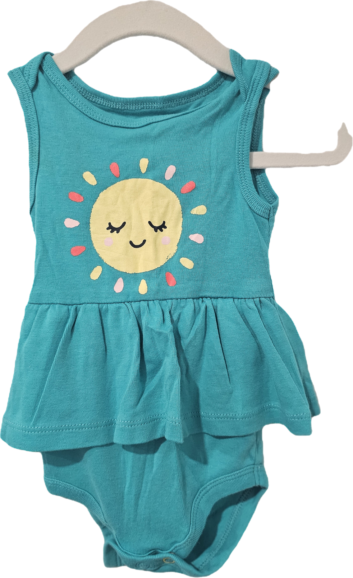 Joe Fresh Teal Blue Onesie Sunshine 3-6m