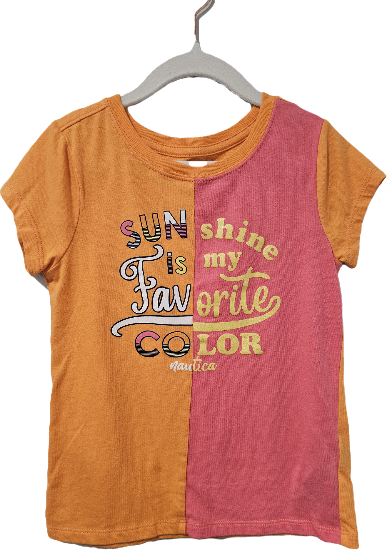 Nautica Orange and Pink T Shirt 7
