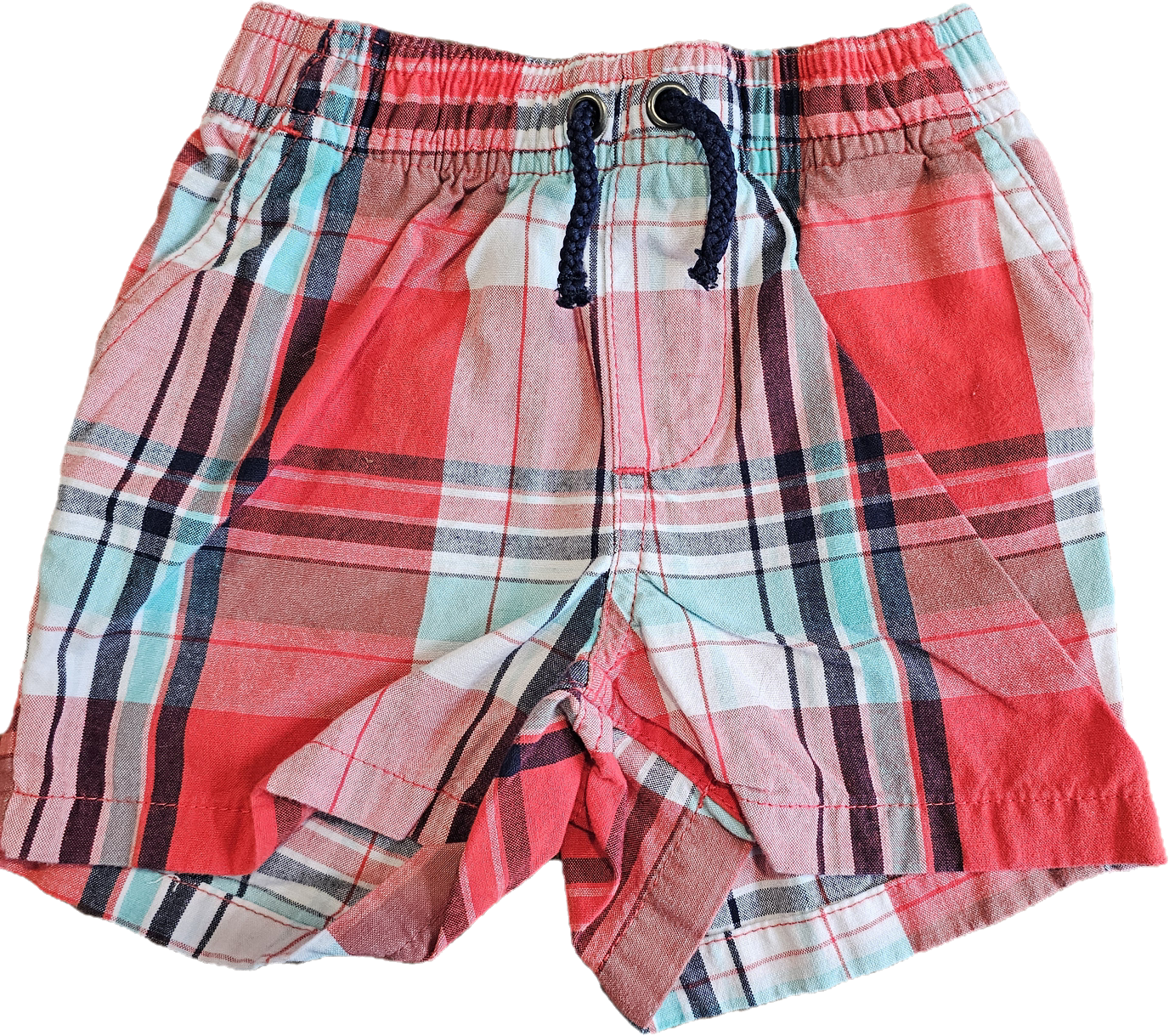 George Red Plaid Shorts 6-12m