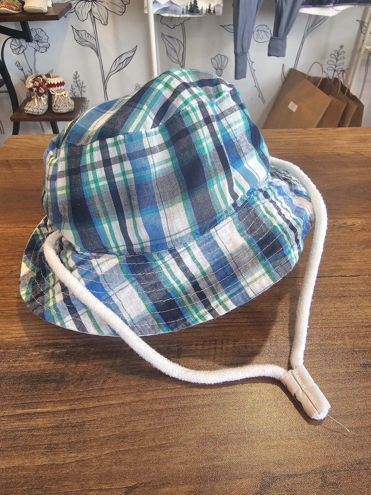 Sunhat Plaid and Fish 12-18m