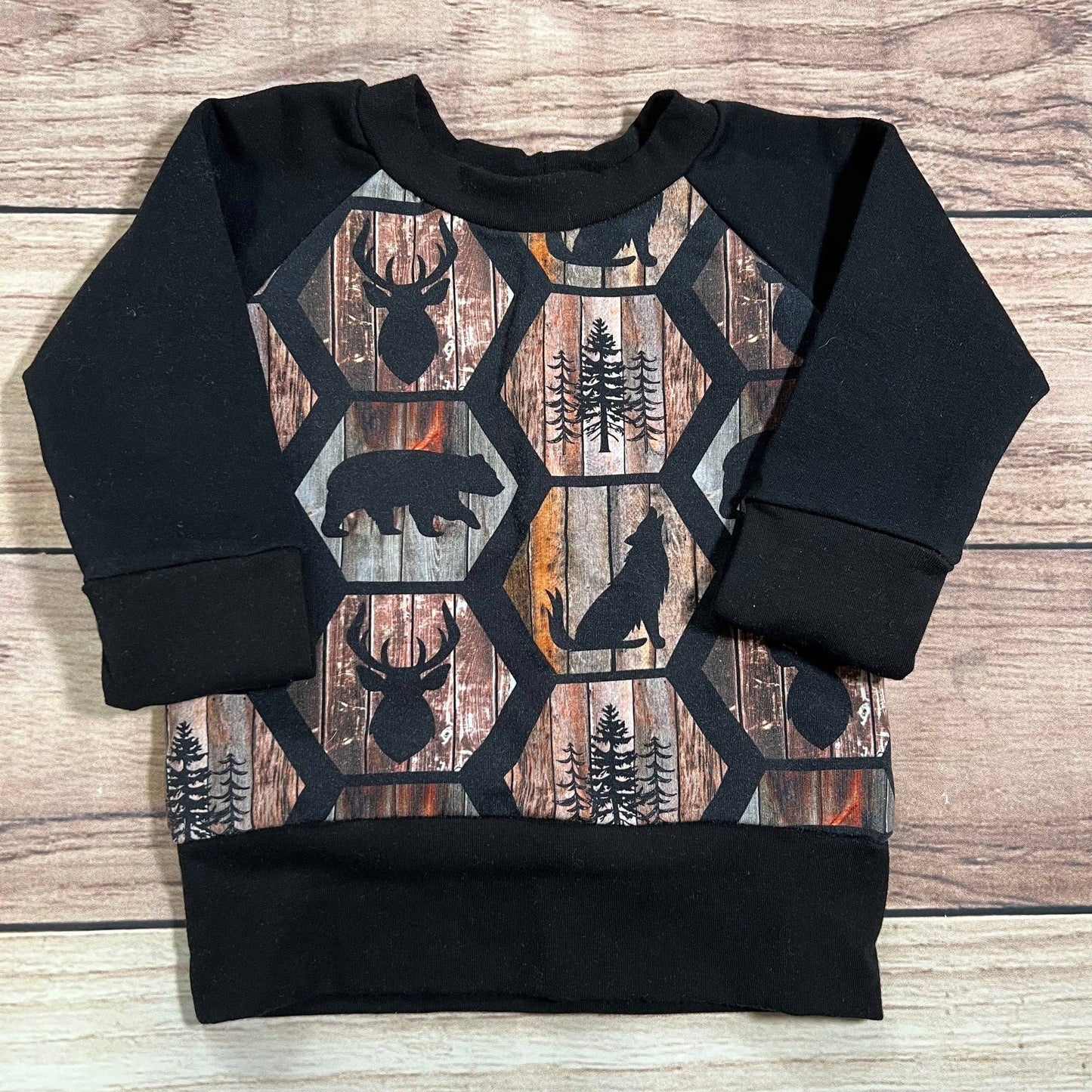 Rustic Forest Hexagons Grow With Me Sweater: 1-3 Years