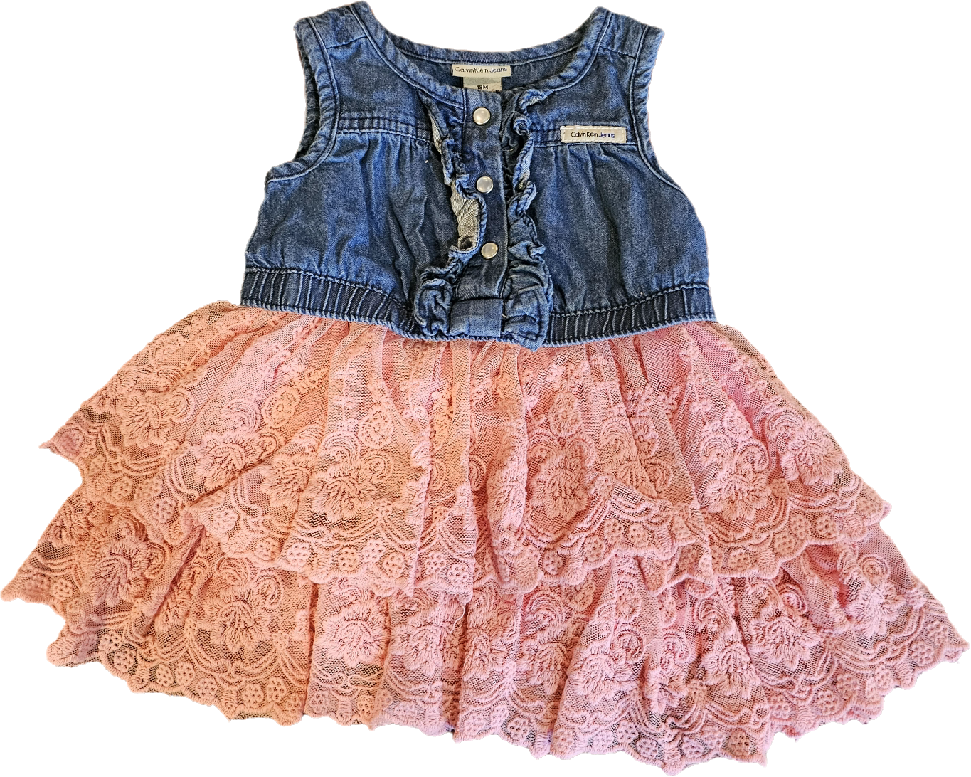 Calvin Klein Lace/Denim Dress 18mth $17.00