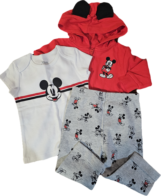 New 3 pc Disney Baby pants, shirt, sweater 6m