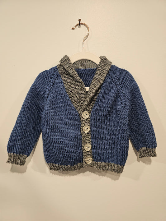 Handmade Knit Sweater Blue 12-18m