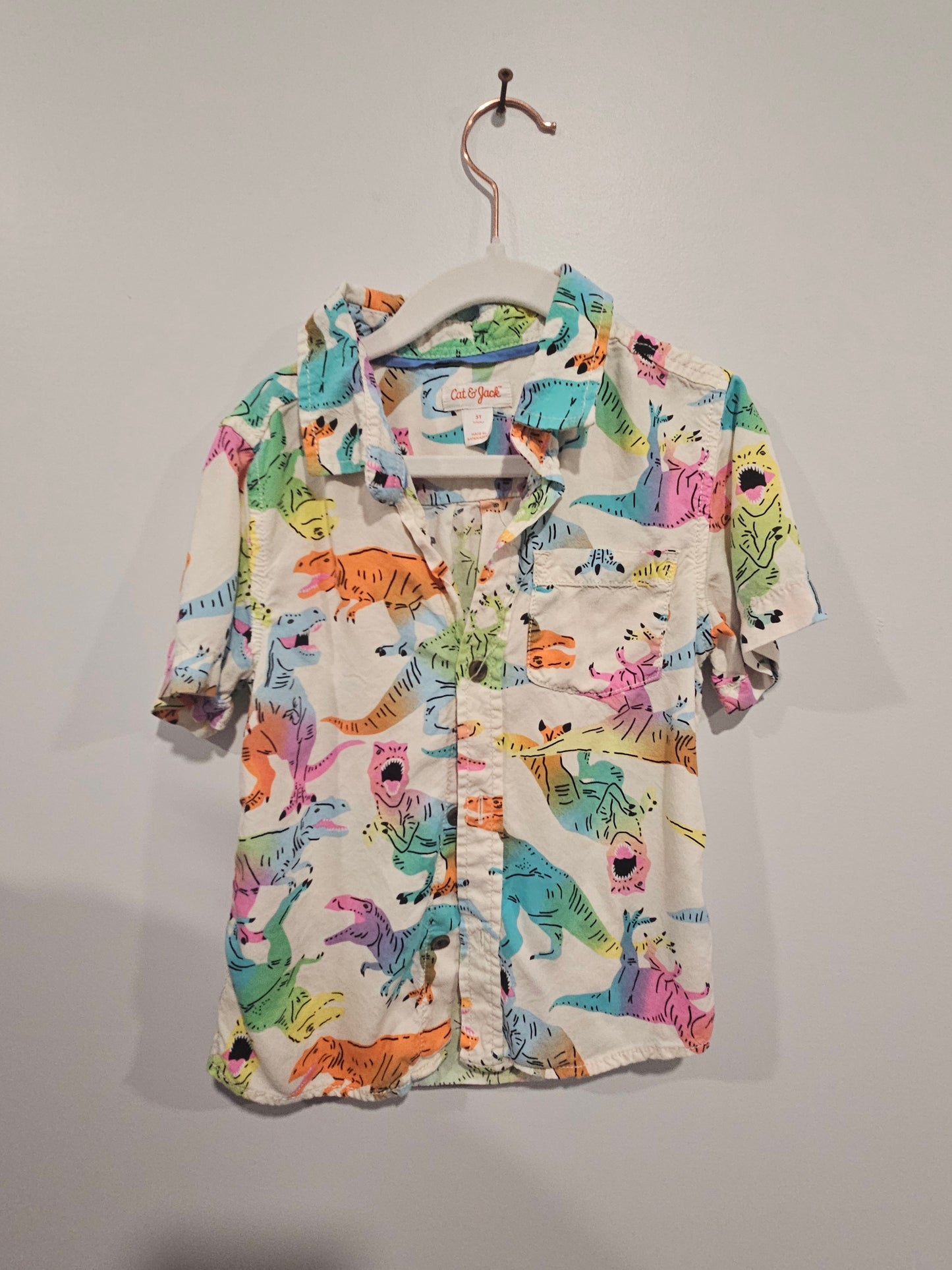 Cat & Jack Dinosaur Dress Shirt 5T