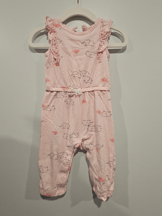 Carter's Romper Pink Elephants 3-6m