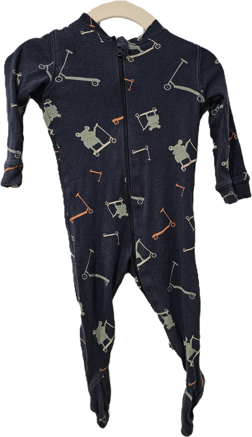 Little Earthling Sleeper Frogs on Scooters 6-9m