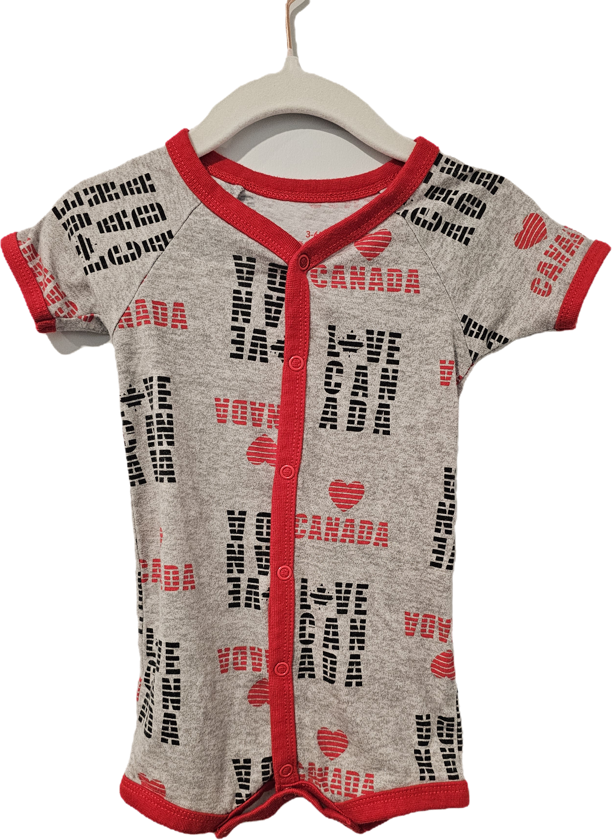 Canada Onesie Red Trim 3-6m
