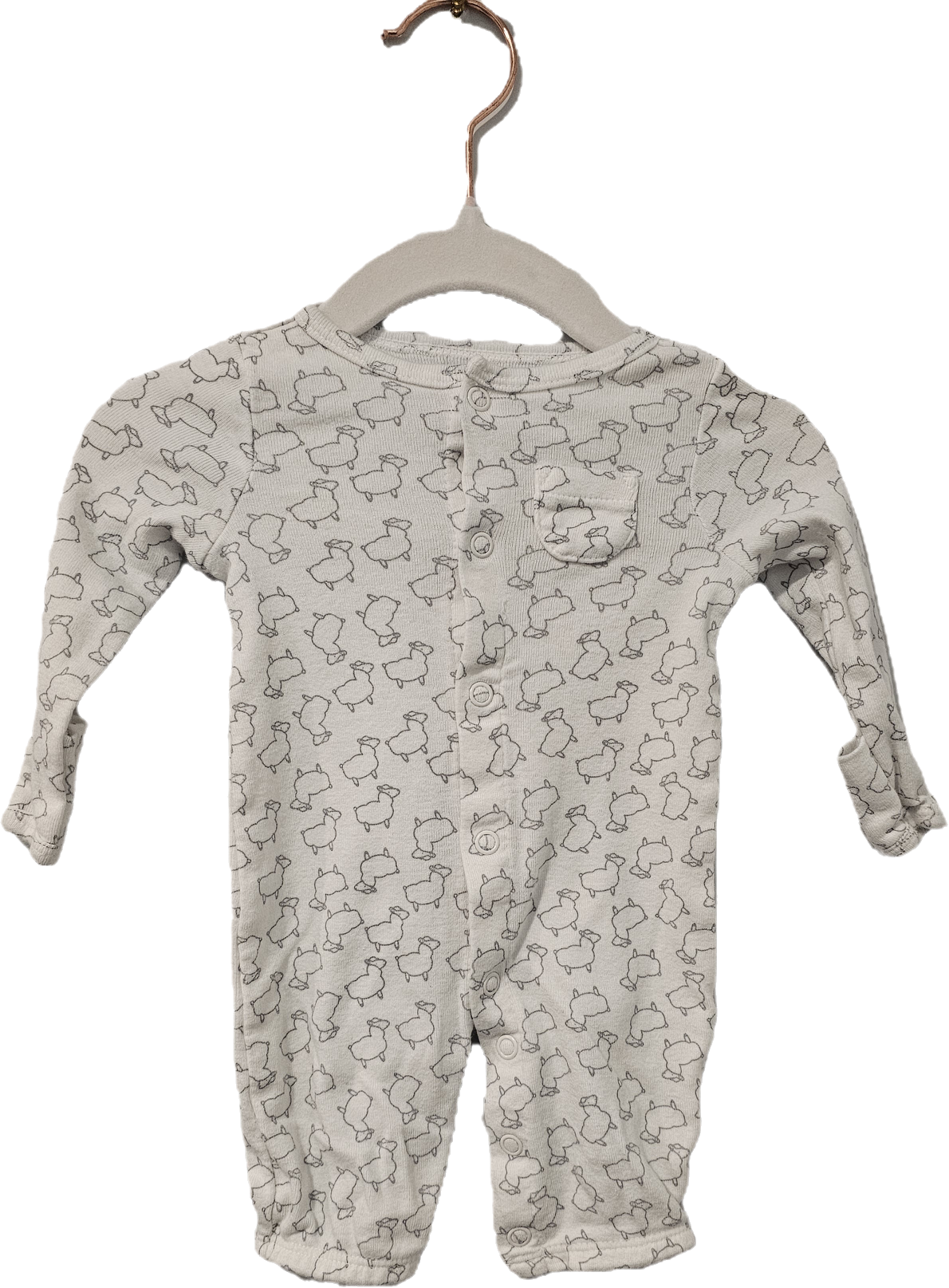 Carter's Footless Sleeper White Sheep NB
