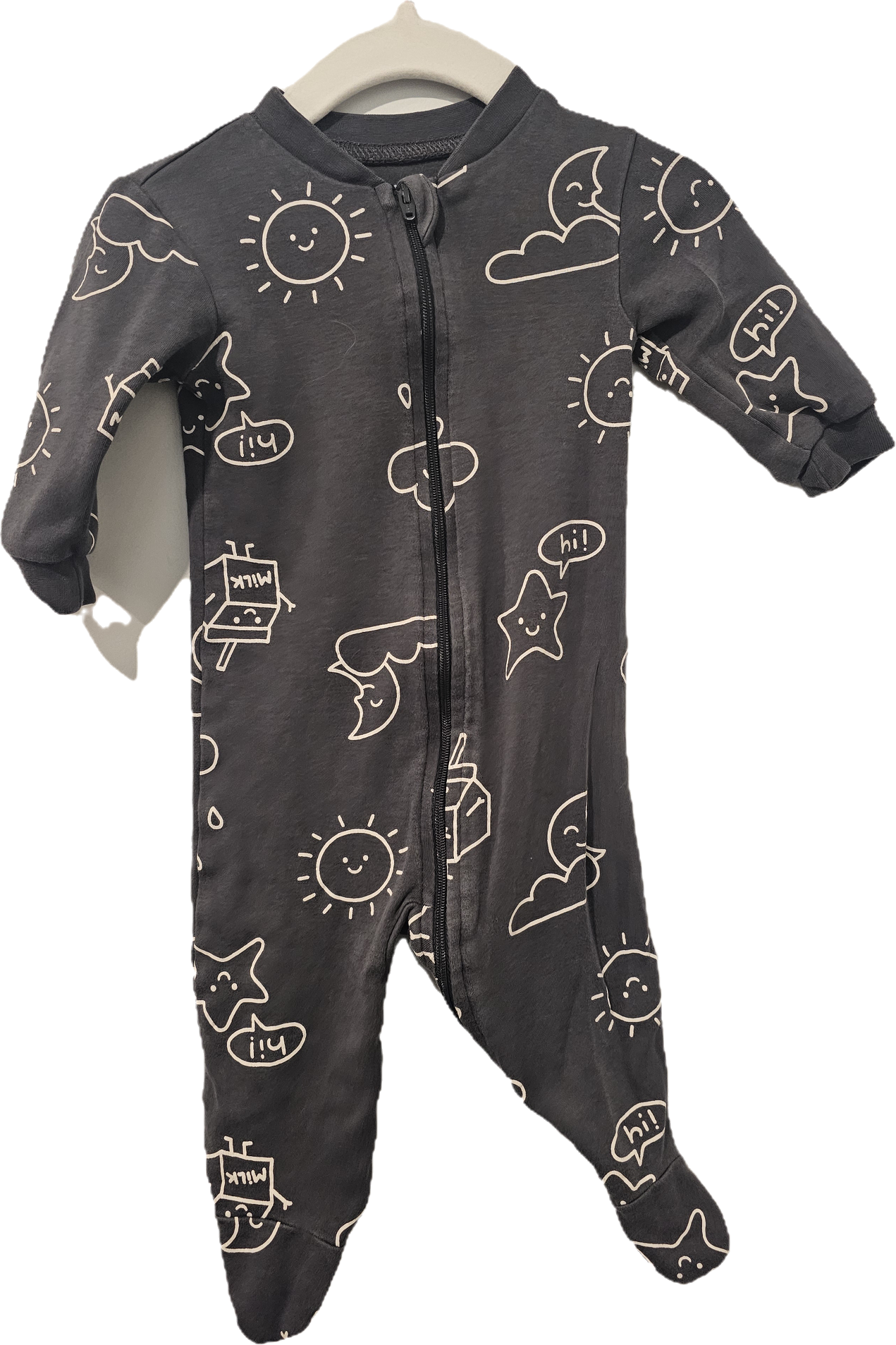 George Sleeper Grey with Suns 3-6m