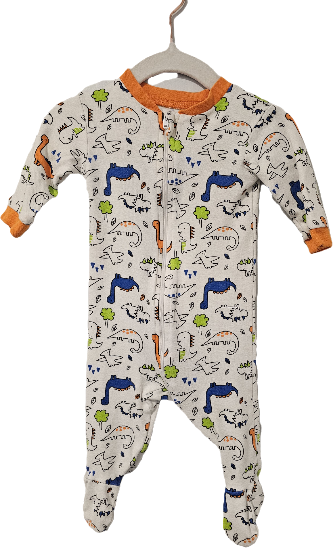 George Sleeper Orange Dinos 0-3m
