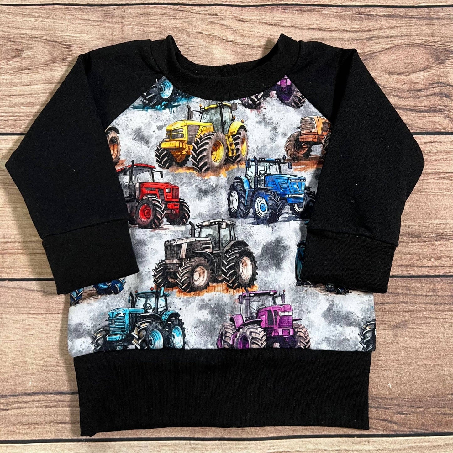 Big Rainbow Tractors Grow With Me Sweater: 1-3 Years