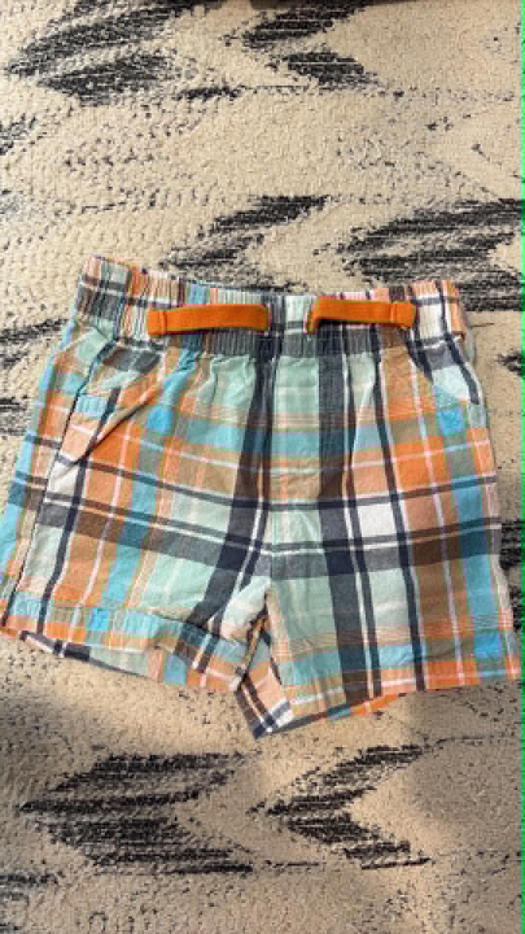 Orange Plaid Shorts