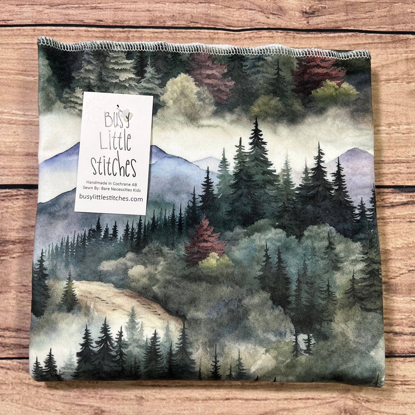 Navy Green Mountains Toddler Blanket