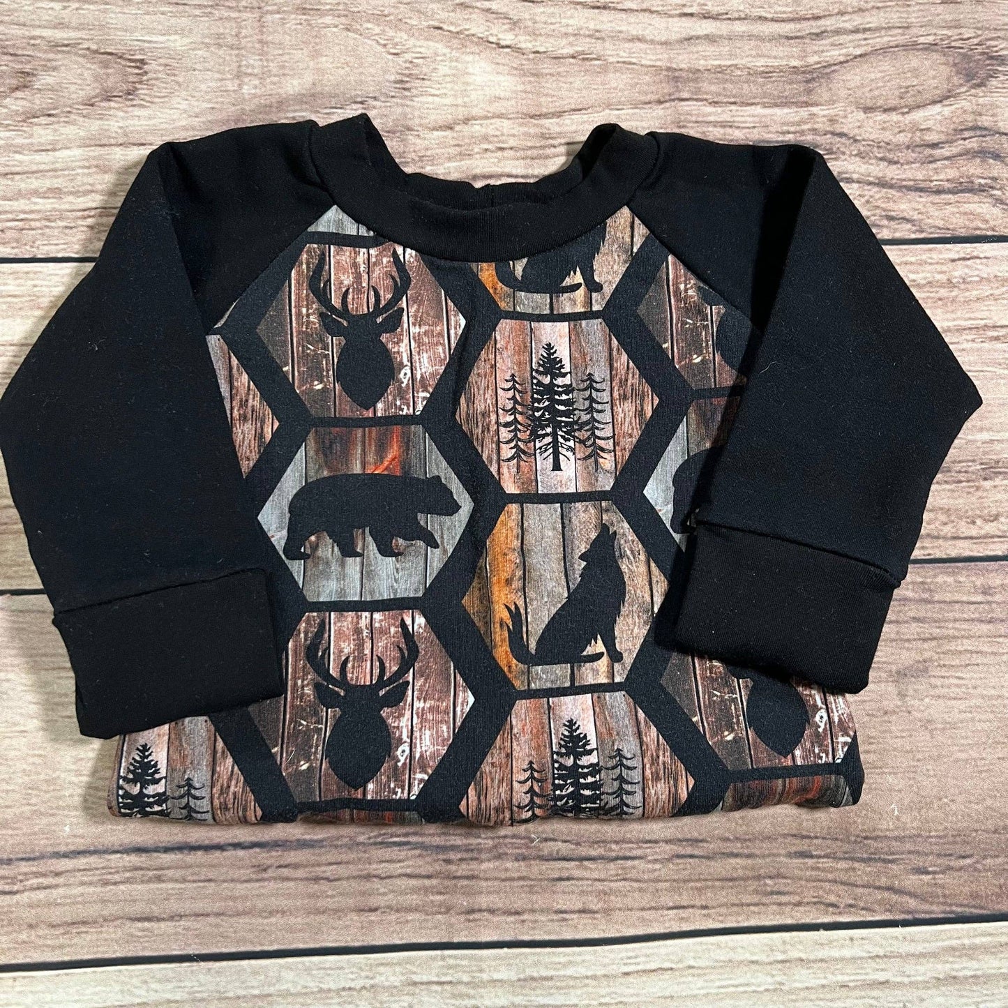 Rustic Forest Hexagons Grow With Me Sweater: 3-12 Months