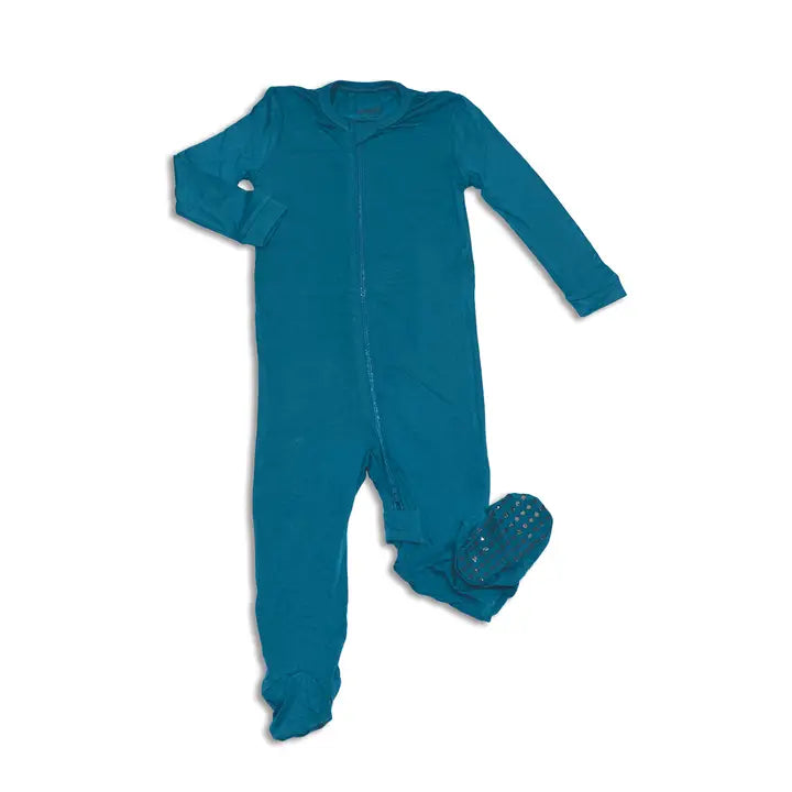 Silkberry Baby Footed Sleeper Deep Ocean 12-18m