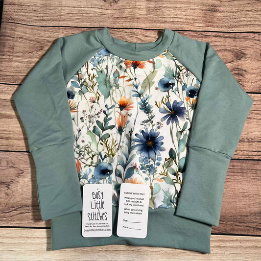 Viridian Blush Whirl Grow With Me Sweater: 1-3 Years