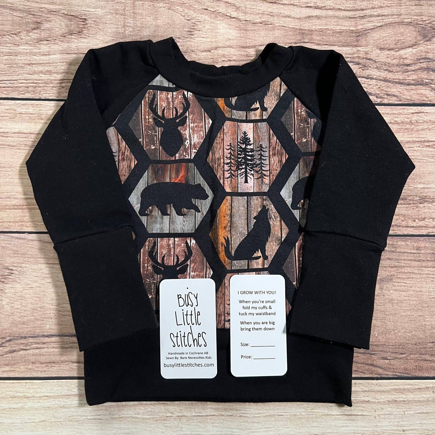 Rustic Forest Hexagons Grow With Me Sweater: 3-12 Months
